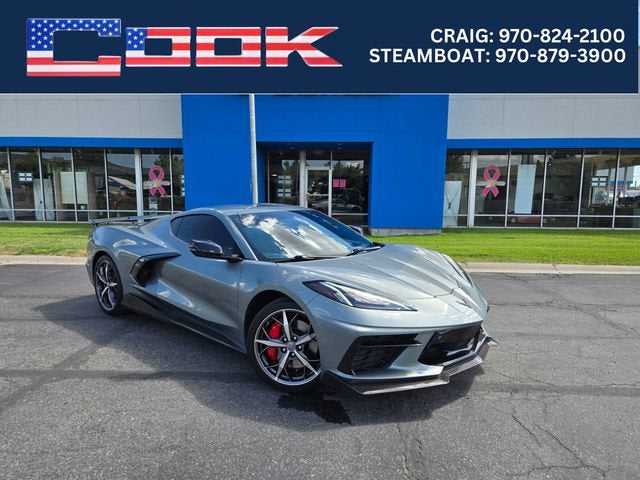 2023 Chevrolet Corvette Stingray 2LT in Hypersonic Gray Metallic — front three-quarter view