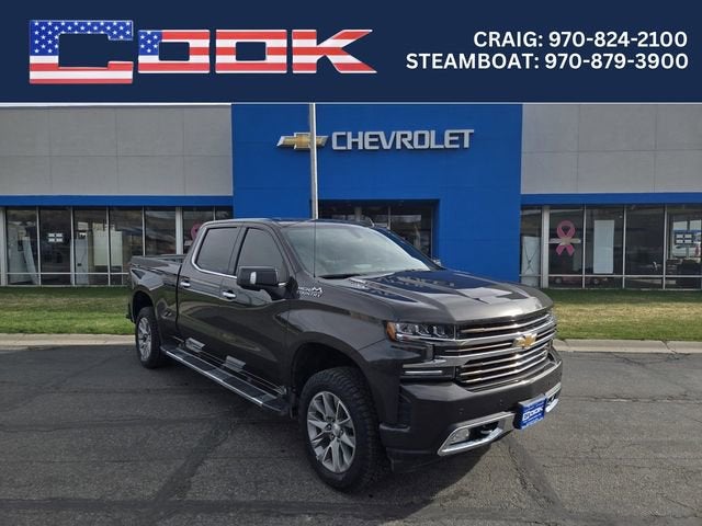 2021 Chevrolet Silverado 1500 High Country in Oxford Brown Metallic — front three-quarter view