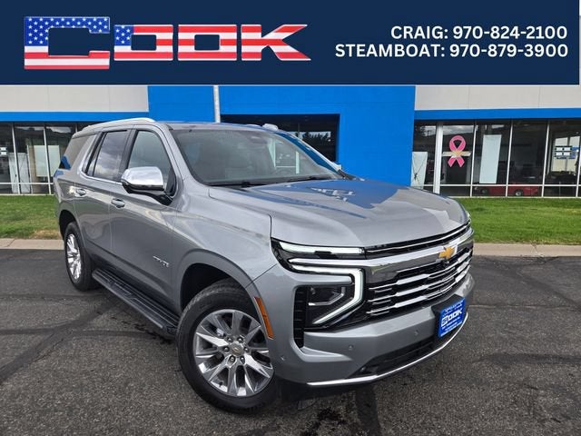 2025 Chevrolet Tahoe Premier in Sterling Gray Metallic — front three-quarter view