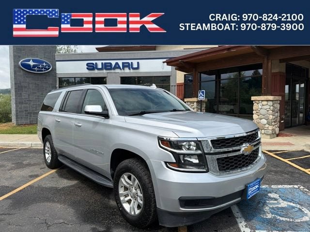 2019 Chevrolet Suburban LT in Silver Ice Metallic — front three-quarter view