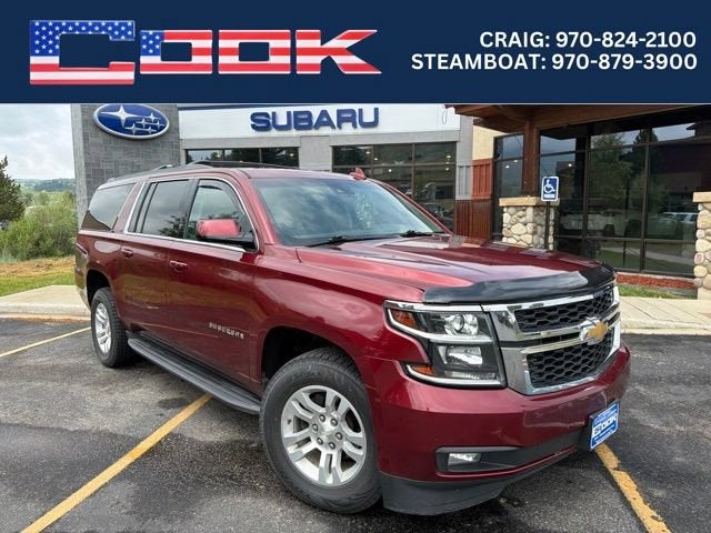 2019 Chevrolet Suburban LT in Siren Red Tintcoat — front three-quarter view