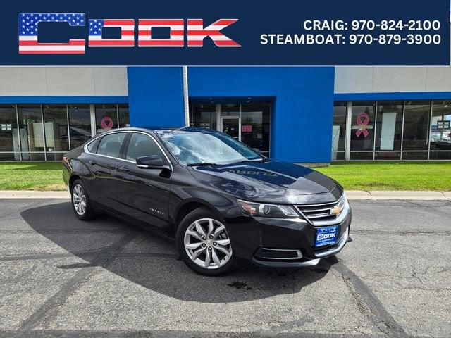 2017 Chevrolet Impala LT in Mosaic Black Metallic — front three-quarter view