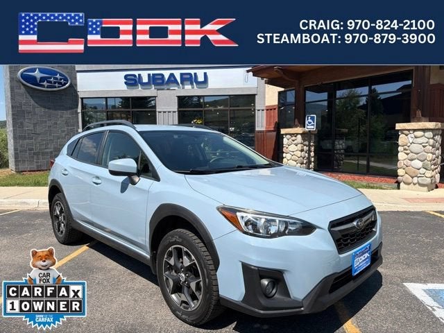 2018 Subaru Crosstrek Premium in Blue — front three-quarter view